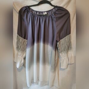 Est 1964 Shirt Tunic Womens Large Multicolor Long Frill Sleeve Blouse